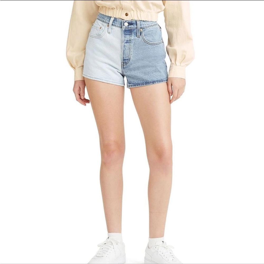 Levi's Two-Tone Blue Jean Shorts - Picture 10 of 10